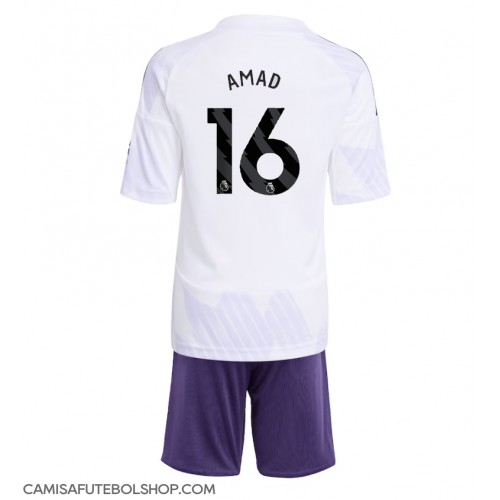 Camisa de time de futebol Manchester United Amad Diallo #16 Replicas 2º Equipamento Infantil 2025-26 Manga Curta (+ Calças curtas)